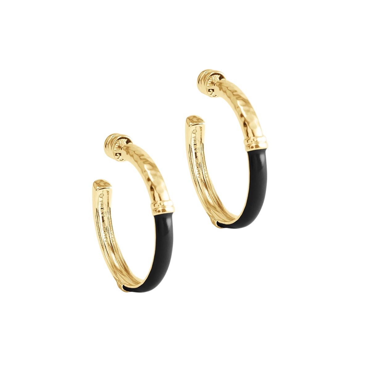 Anabel Aram Forza Medium Hoop Earrings, Black