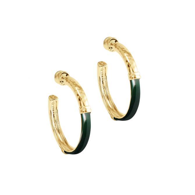 Anabel Aram Forza Medium Hoop Earrings, Malachite