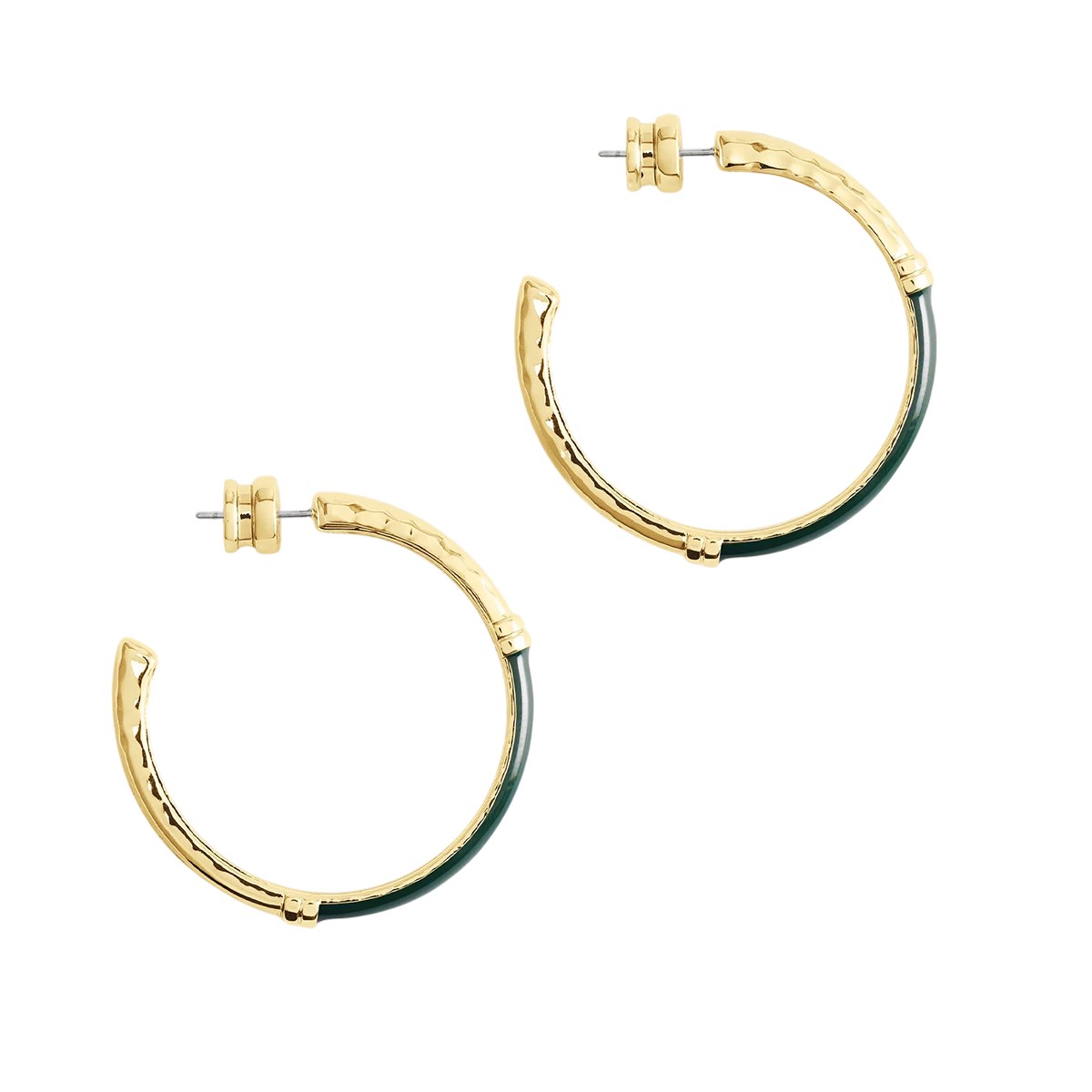 Anabel Aram Forza Medium Hoop Earrings, Malachite