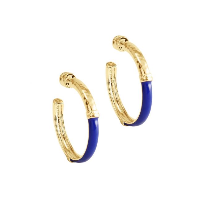 Anabel Aram Forza Medium Hoop Earrings, Lapis