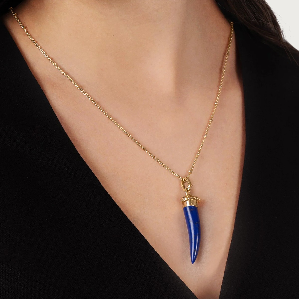 Anabel Aram Forza Stone Horn Charm, Lapis