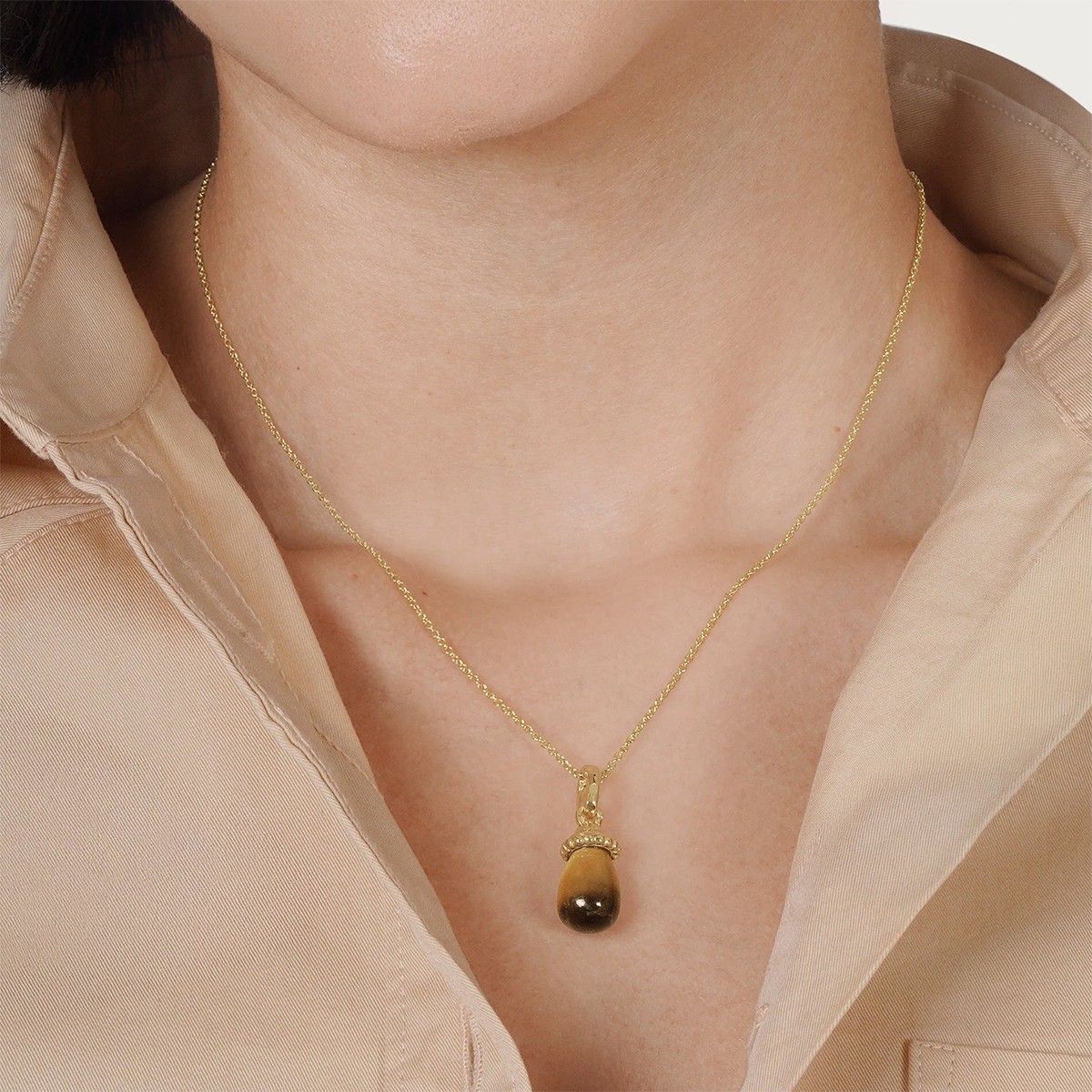 Anabel Aram Forza Stone Drop Charm, Tigers Eye