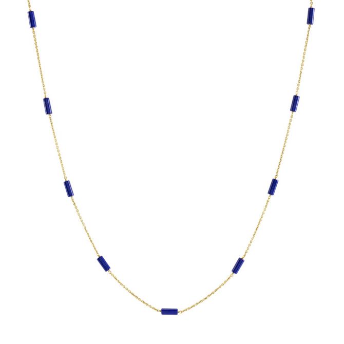 Anabel Aram Forza Long Chain Necklace, Lapis