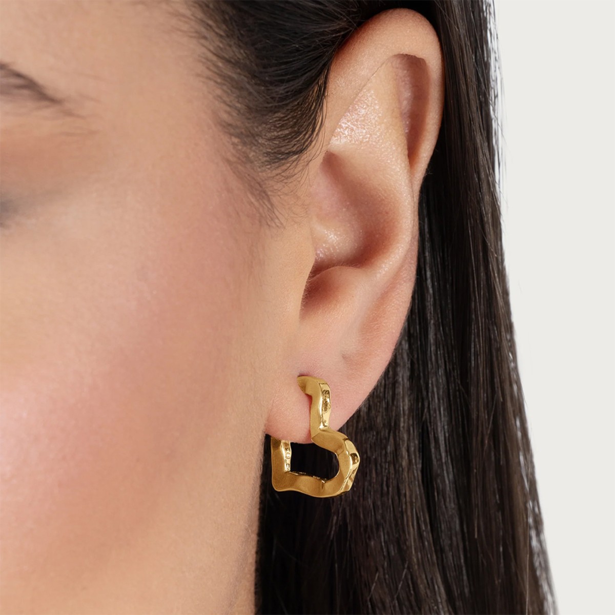 Anabel Aram Heart Hoop Earrings, Small
