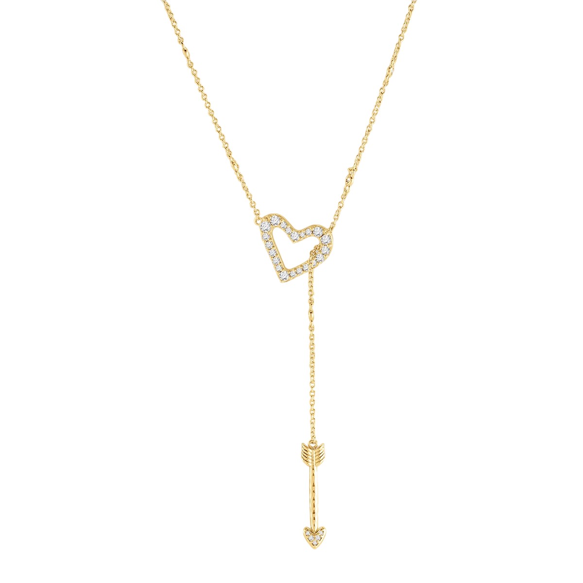 Anabel Aram Heart Lariat Necklace