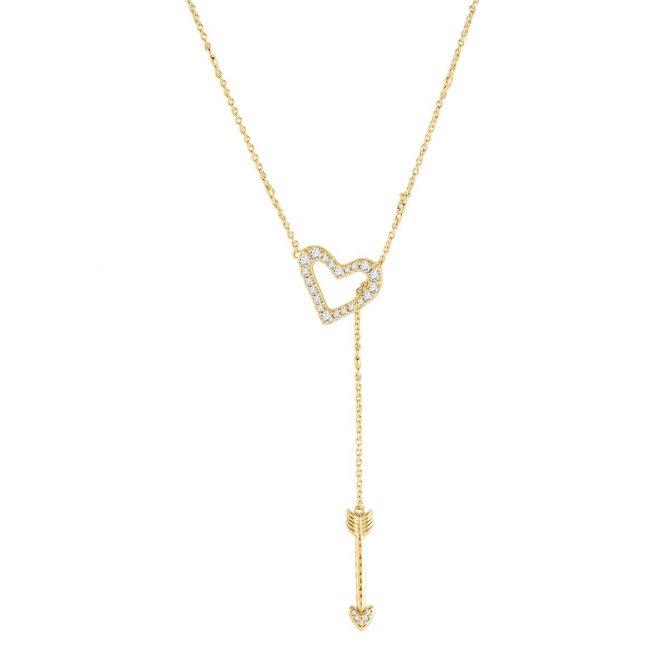 Anabel Aram Heart Lariat Necklace