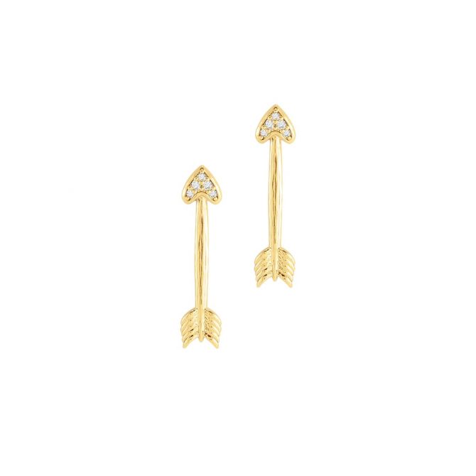 Anabel Aram Heart Arrow Stud Earrings