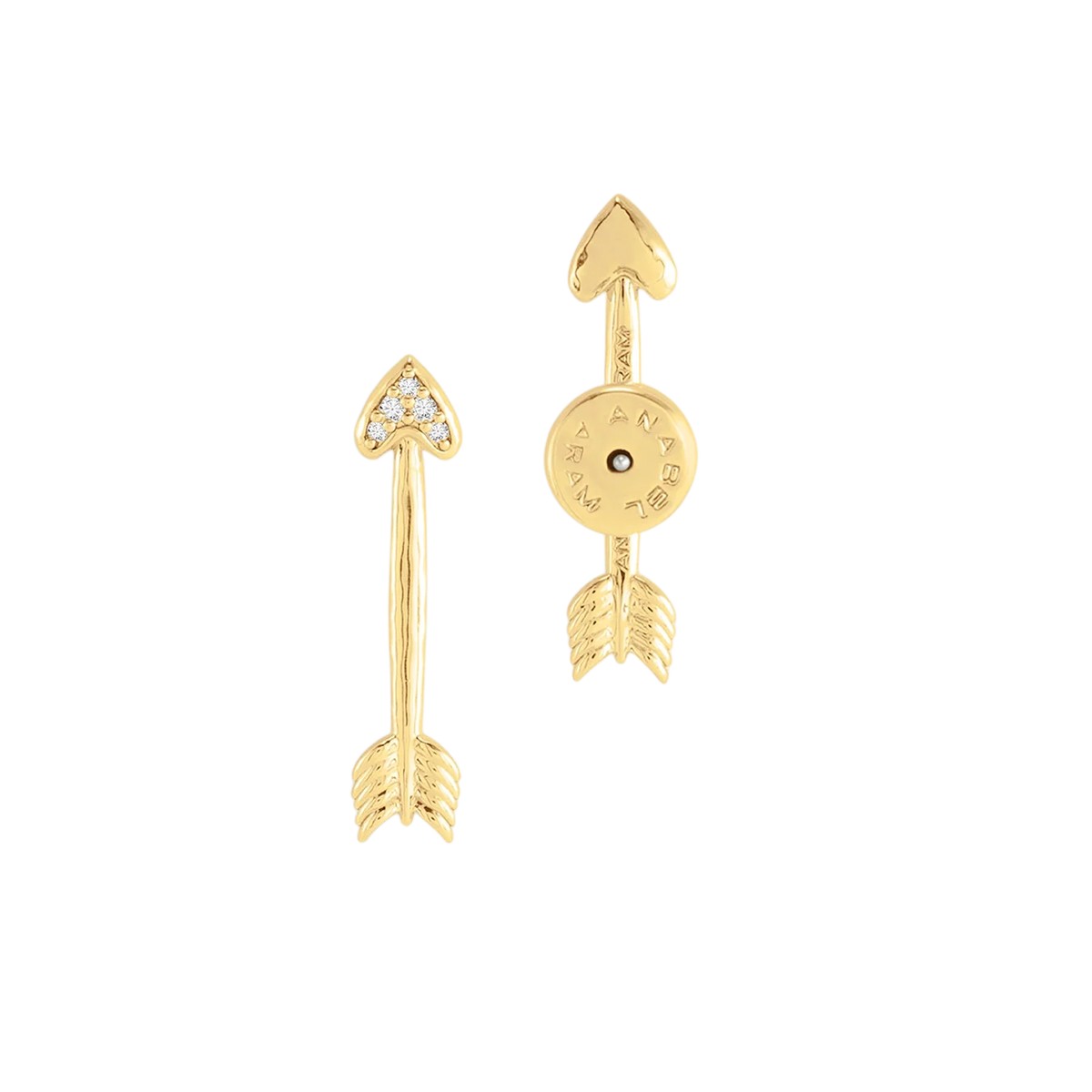 Anabel Aram Heart Arrow Stud Earrings