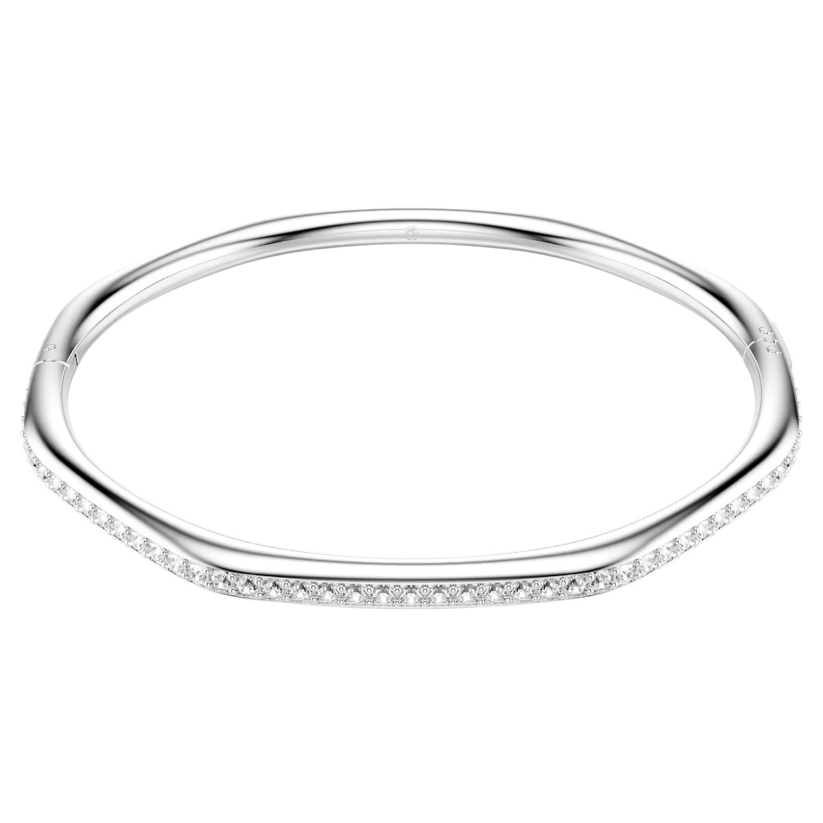 Swarovski Round Cut Octagon Shape Dextera Bangle Bracelet, White Rhodium Plated