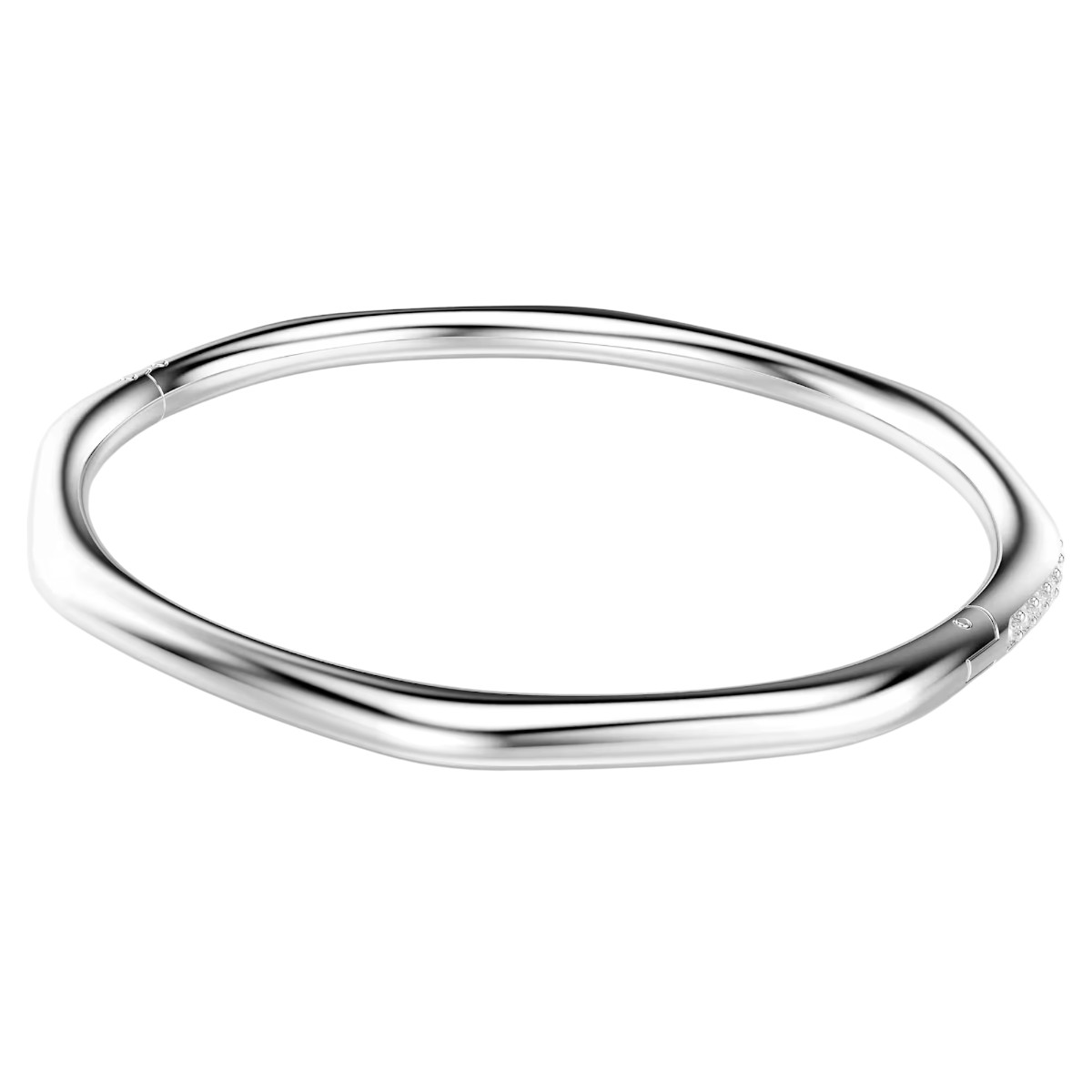 Swarovski Round Cut Octagon Shape Dextera Bangle Bracelet, White Rhodium Plated
