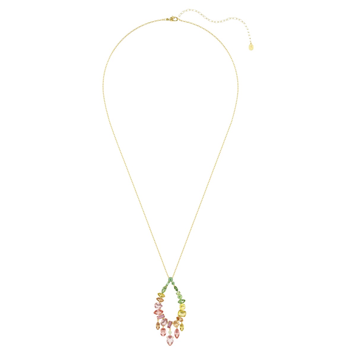 Swarovski Mixed Cuts Gema Pendant Necklace, Multicolor and 18k Yellow Gold