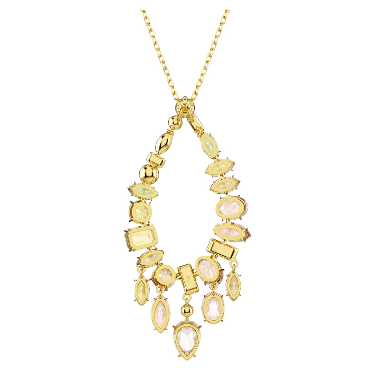 Swarovski Mixed Cuts Gema Pendant Necklace, Multicolor and 18k Yellow Gold