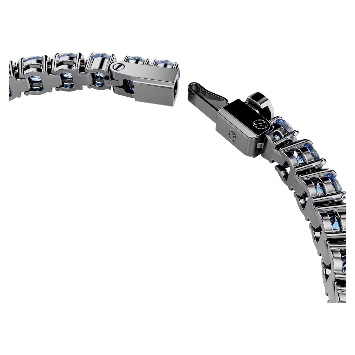 Swarovski Round Cut Matrix Tennis Bracelet, Blue in Large