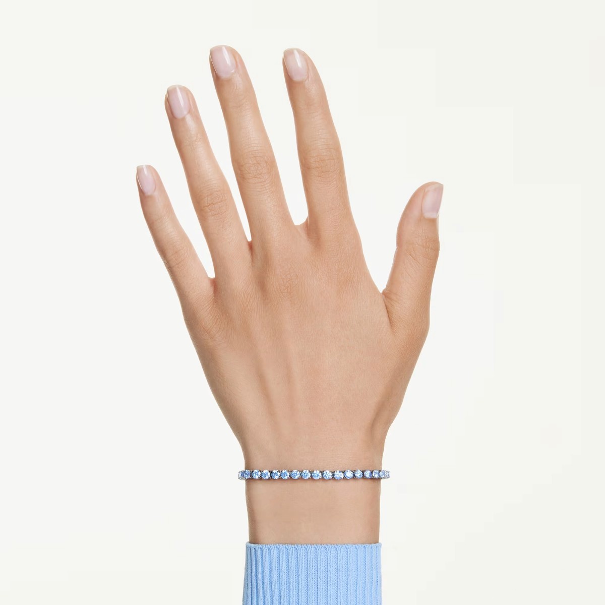 Swarovski Round Cut Matrix Tennis Bracelet, Blue in Large