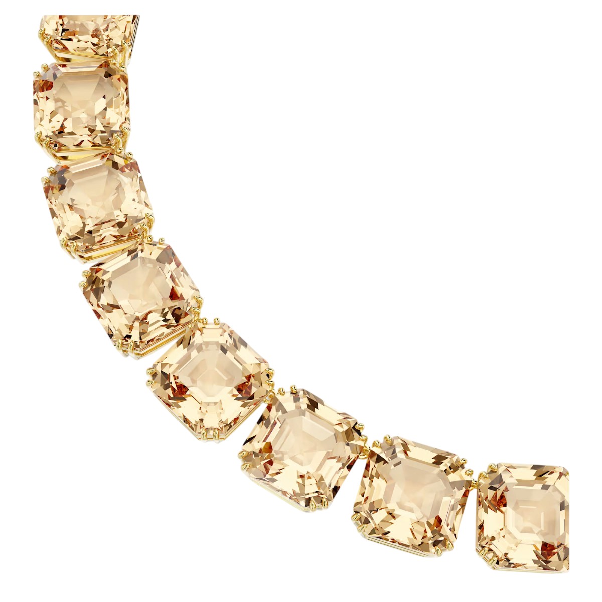 Swarovski Octagon Cut Millenia Necklace, Carmel and 18k Yellow Gold Finish