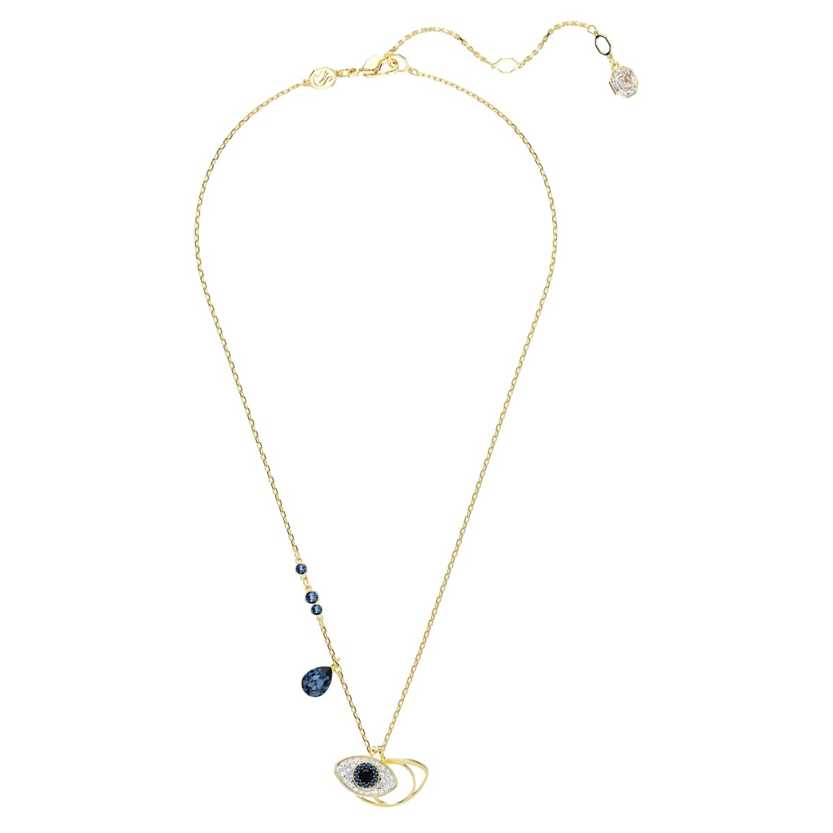 Swarovski Evil Eye Symbolica Pendant Necklace, Blue and 18k Yellow Gold Finish
