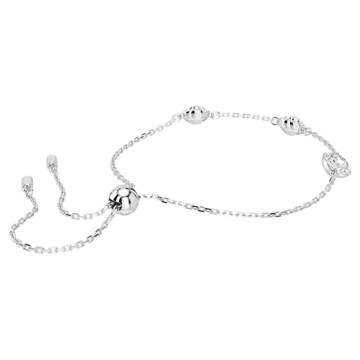 Swarovski Round Cut Double Sided Motifs Una Angelic Bracelet, White and Rhodium Plated