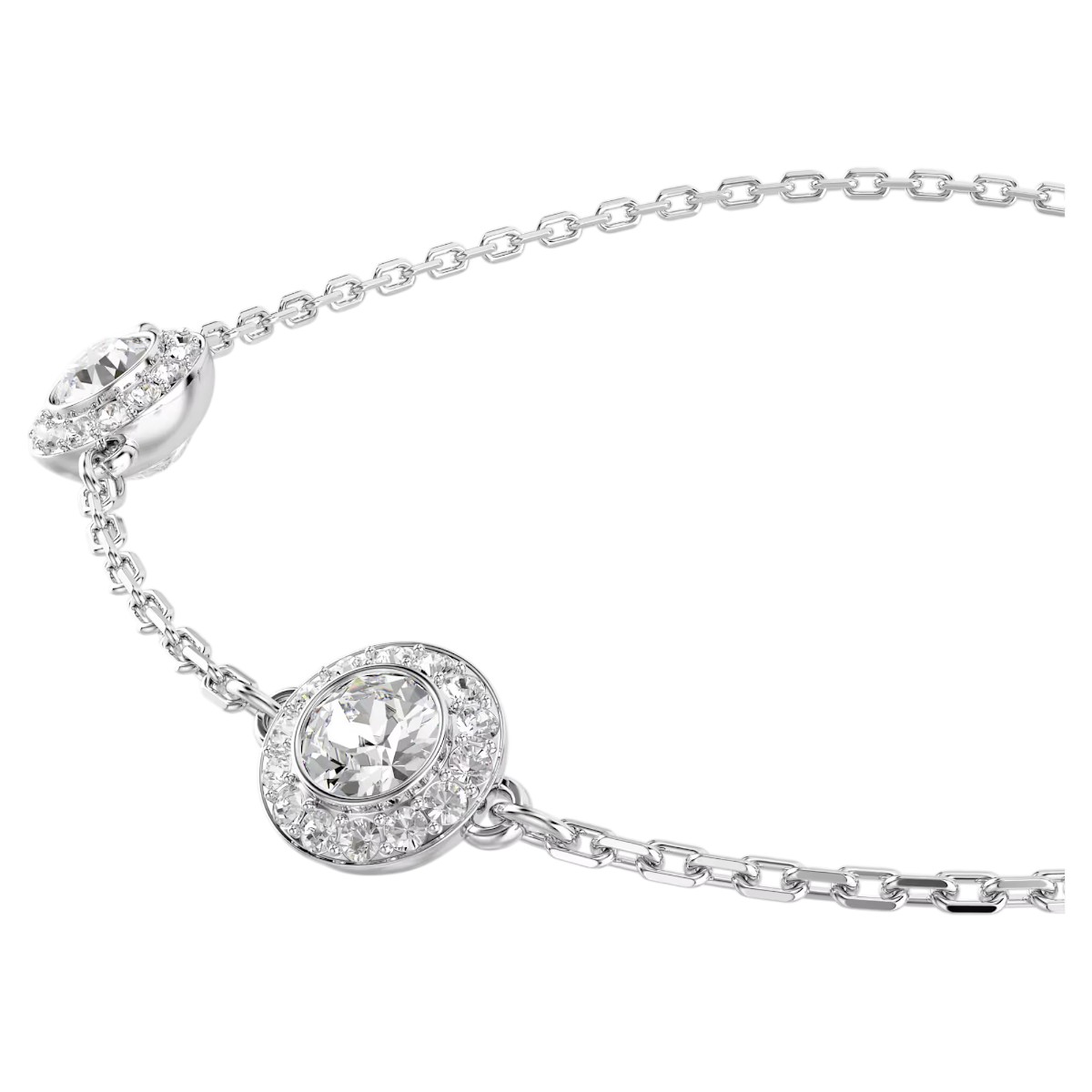 Swarovski Round Cut Double Sided Motifs Una Angelic Bracelet, White and Rhodium Plated