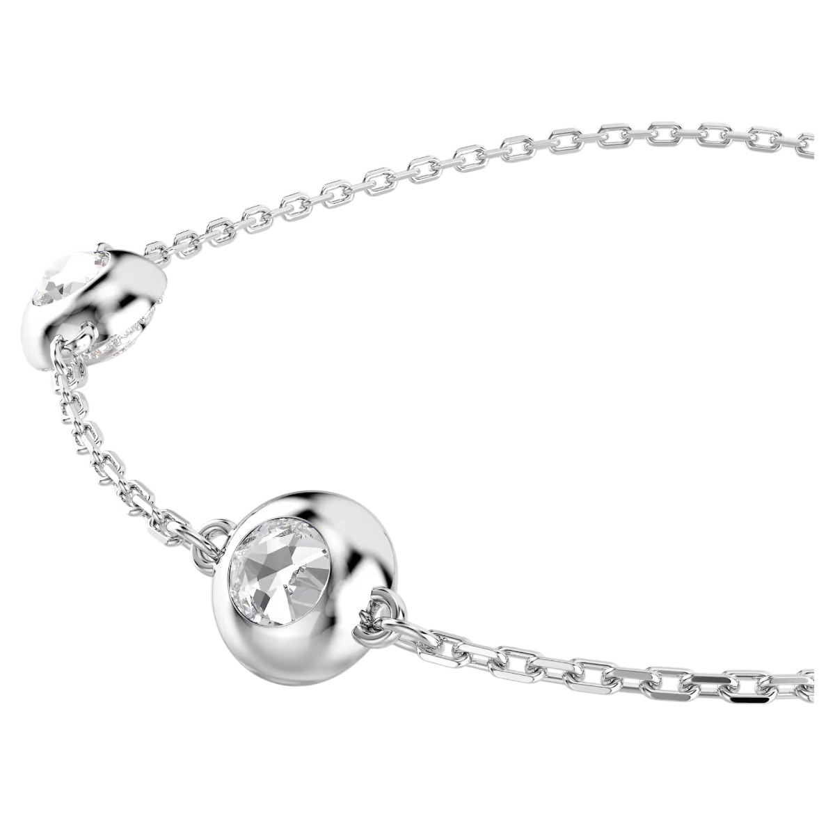 Swarovski Round Cut Double Sided Motifs Una Angelic Bracelet, White and Rhodium Plated