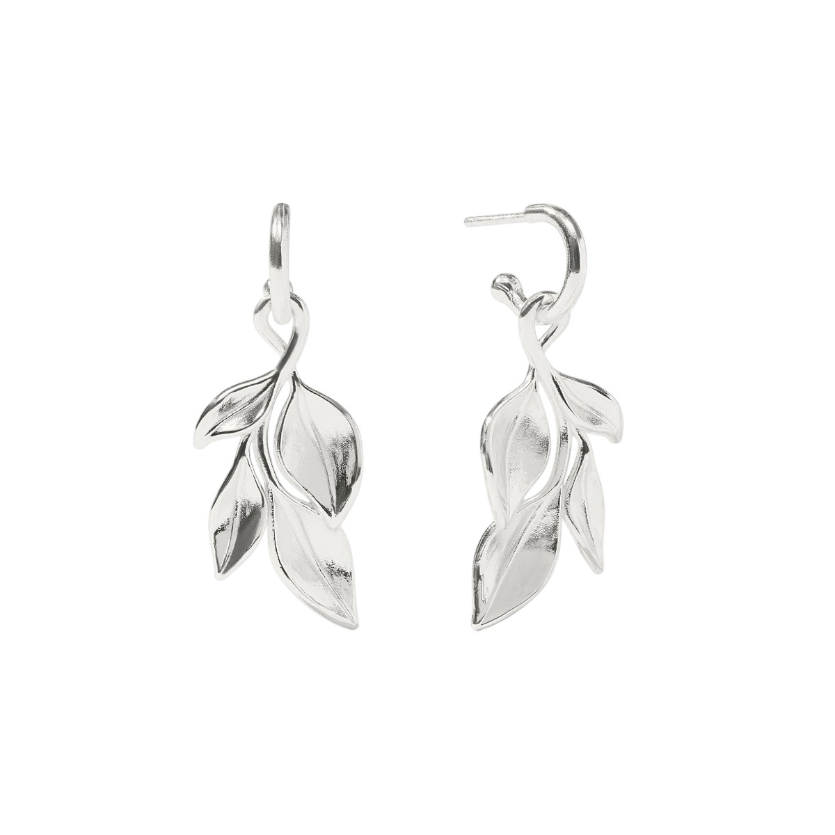 Julie Vos Willow Hoop and Charm Earrings, Silver