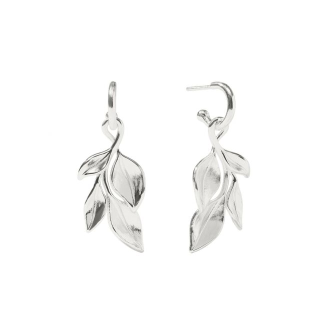Julie Vos Willow Hoop and Charm Earrings, Silver