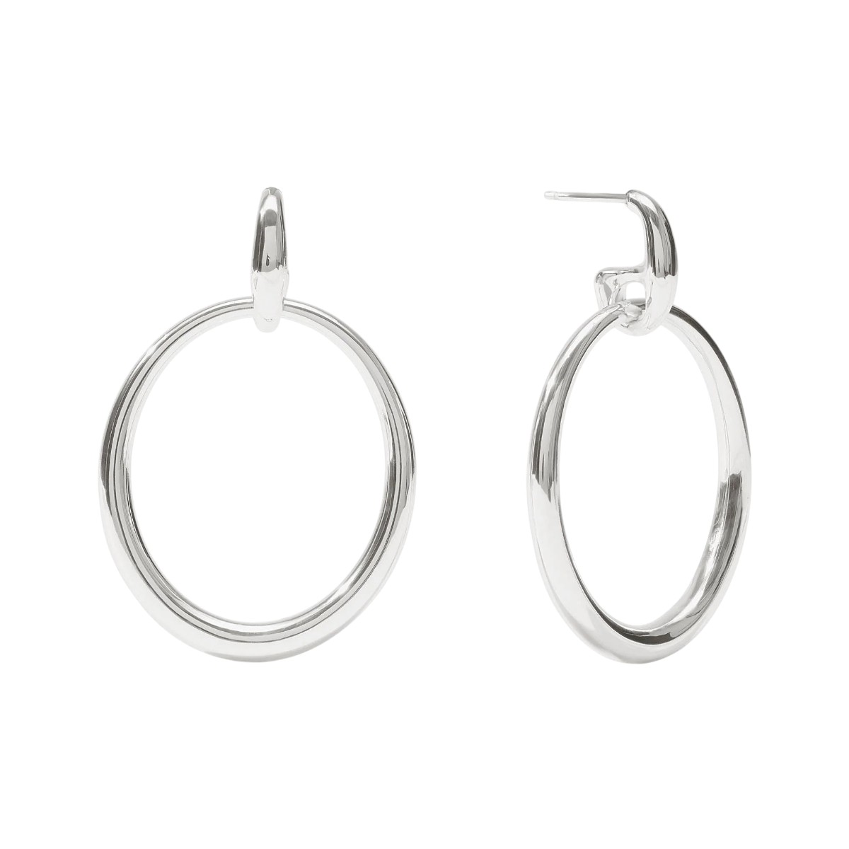 Julie Vos Laguna Doorknocker Earrings, Silver