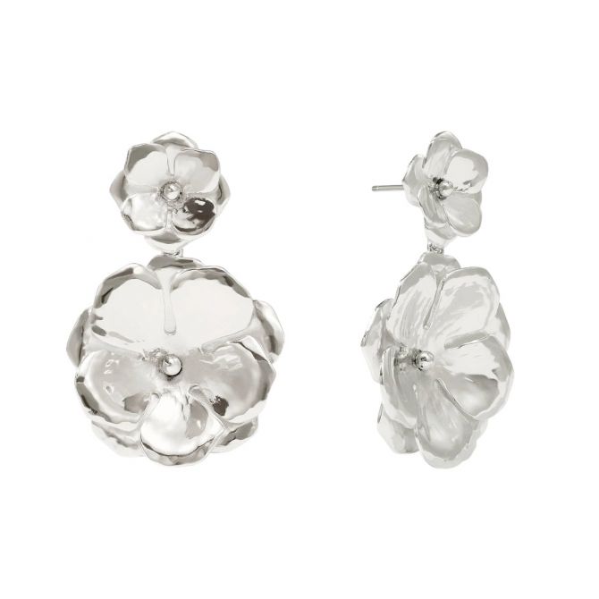 Julie Vos Bloom Statement Earrings, Silver
