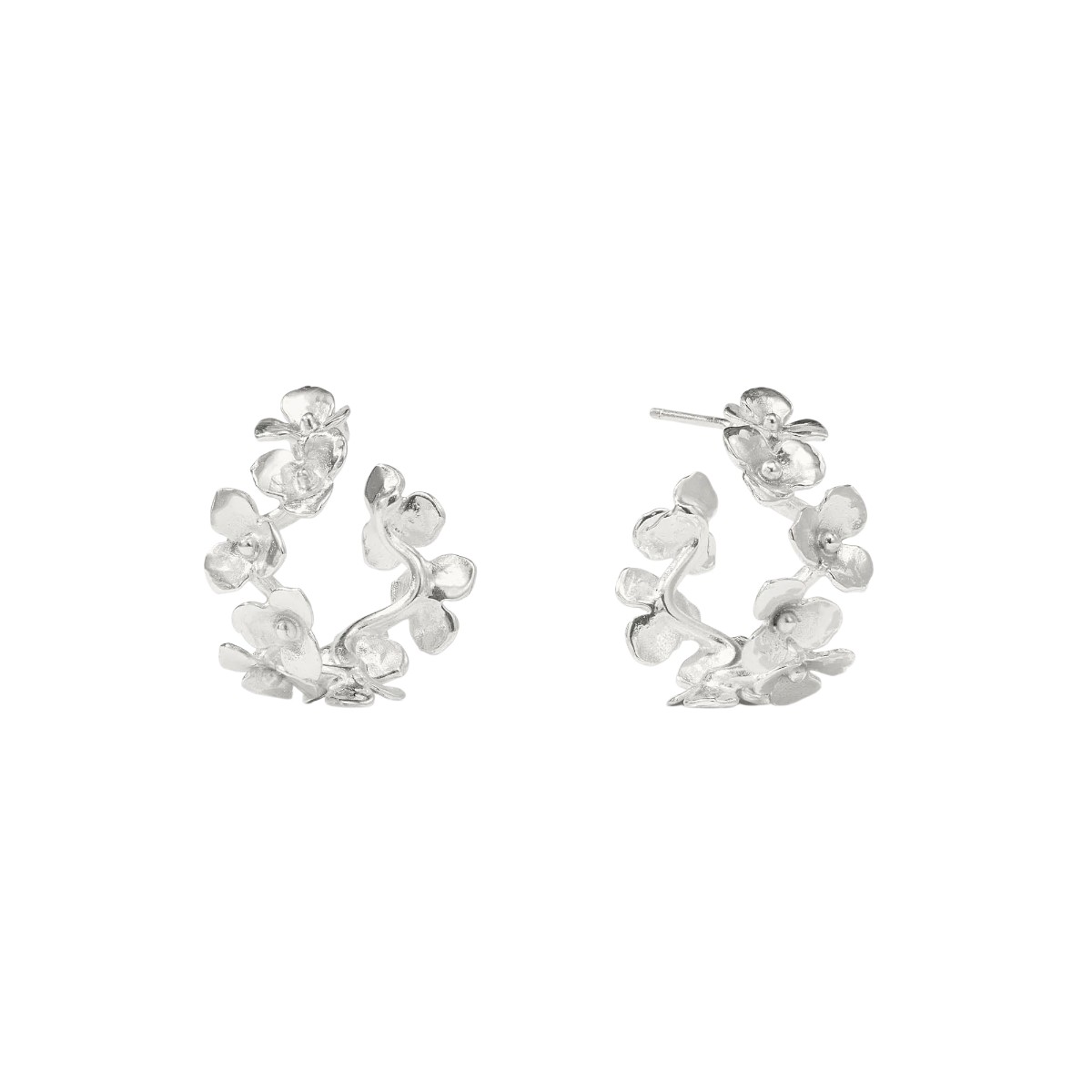 Julie Vos Bloom Hoop Earrings, Silver and Small