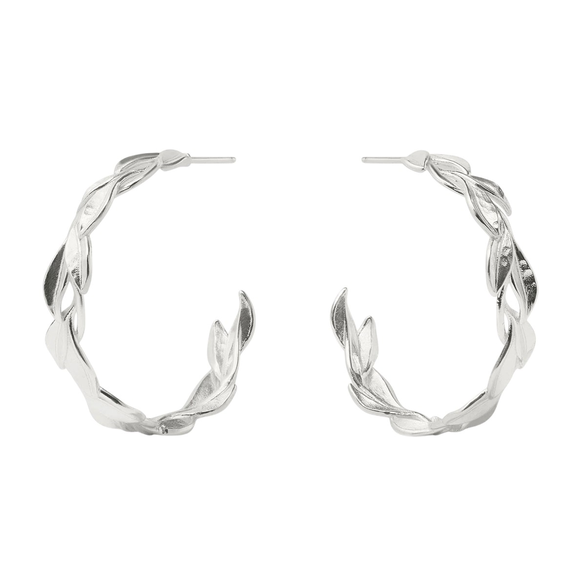 Julie Vos Willow Hoop Earrings, Silver and Large