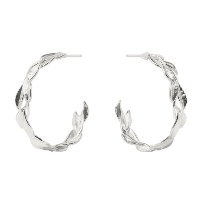 Julie Vos Willow Hoop Earrings, Silver and Large