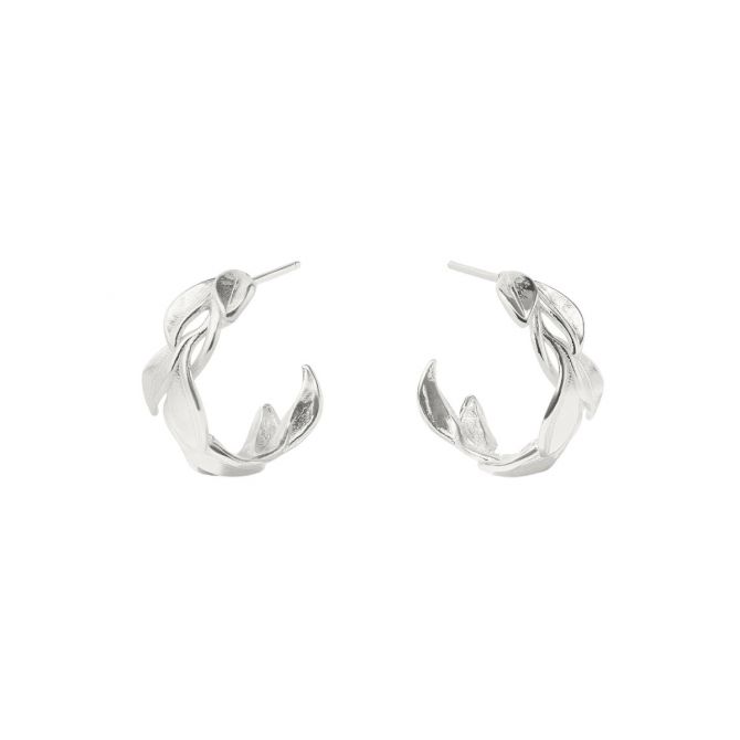 Julie Vos Willow Hoop Earrings, Silver and Small