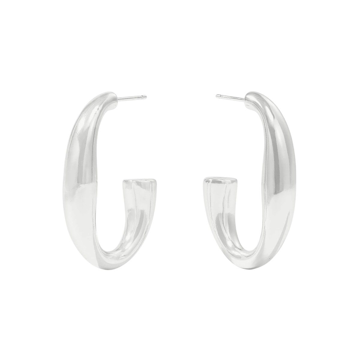 Julie Vos Laguna Hoop Earrings, Silver and Medium
