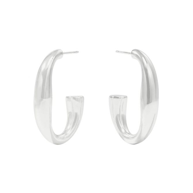 Julie Vos Laguna Hoop Earrings, Silver and Medium