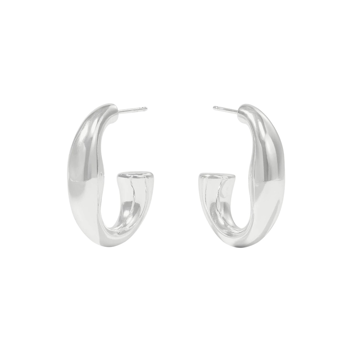 Julie Vos Laguna Hoop Earrings, Silver and Medium