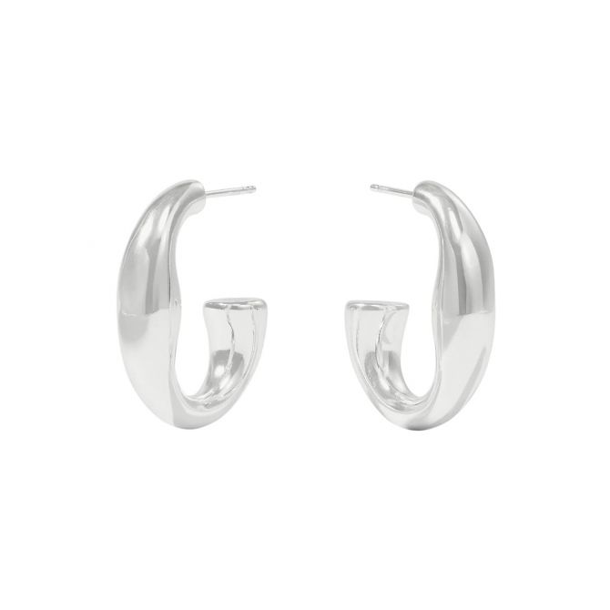 Julie Vos Laguna Hoop Earrings, Silver and Medium