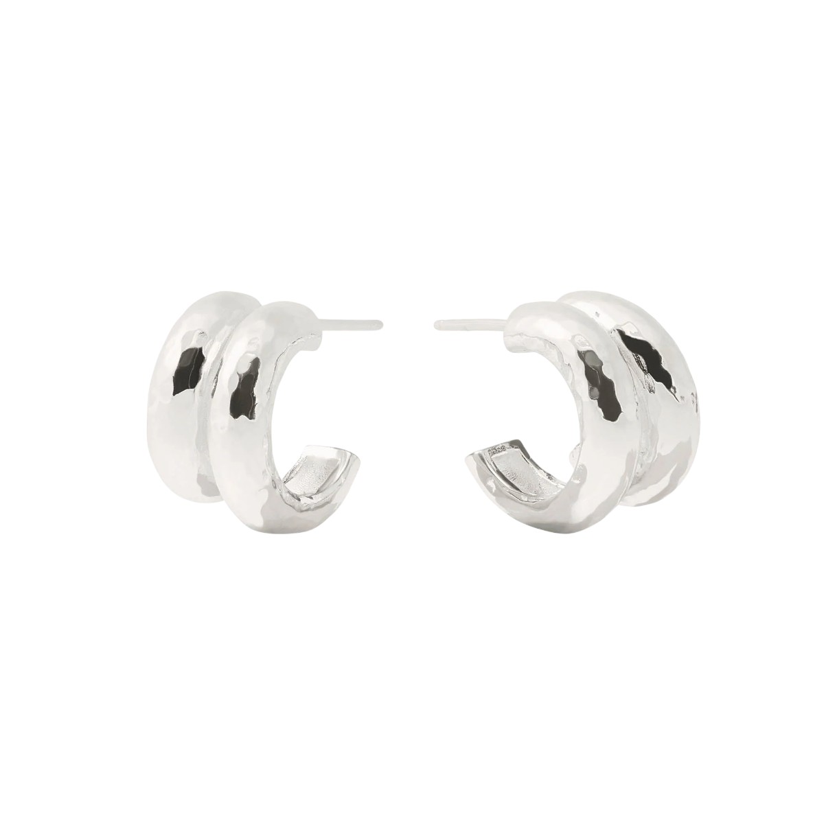 Julie Vos Havana Double Hoop Earrings, Silver