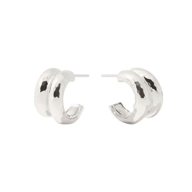 Julie Vos Havana Double Hoop Earrings, Silver