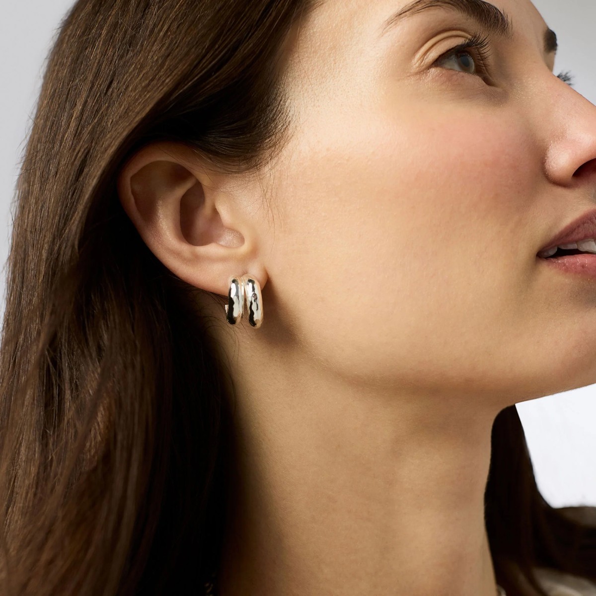 Julie Vos Havana Double Hoop Earrings, Silver