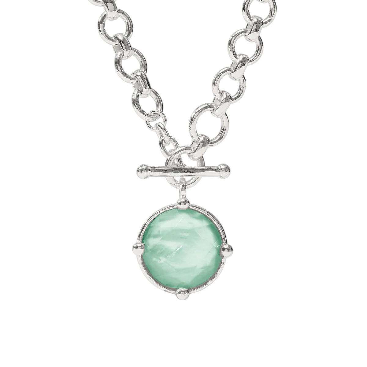 Julie Vos Honeybee Demi Necklace, Iridescent Aquamarine Blue and Silver