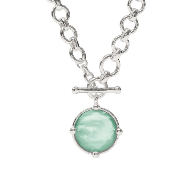 Julie Vos Honeybee Demi Necklace, Iridescent Aquamarine Blue and Silver