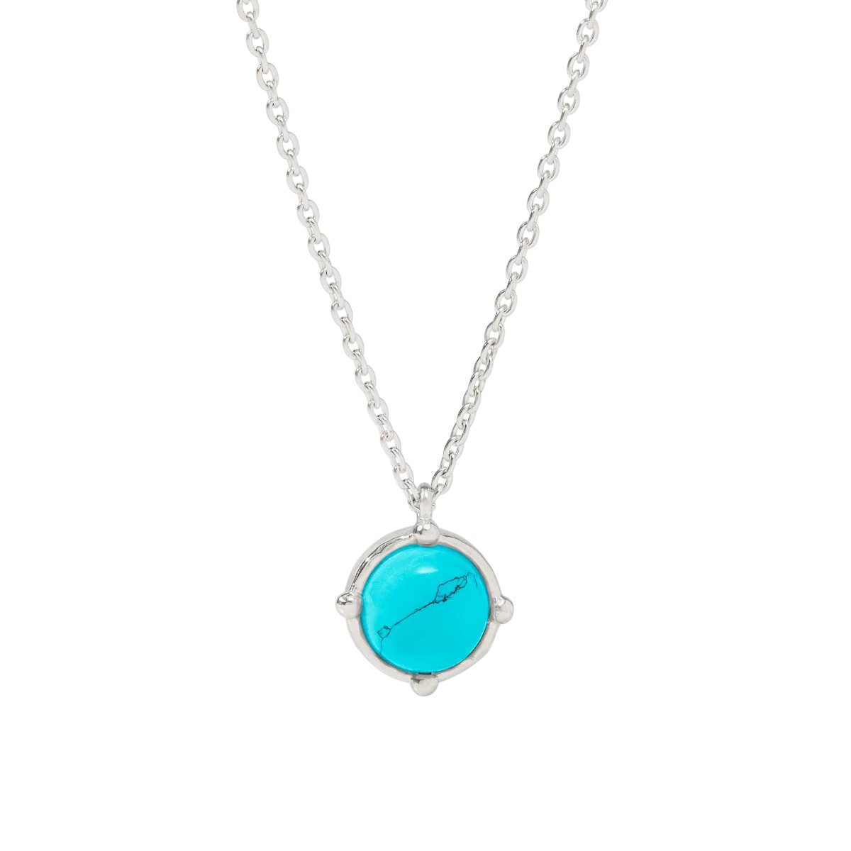 Julie Vos Honeybee Solitaire Necklace, Turquoise Blue and Silver