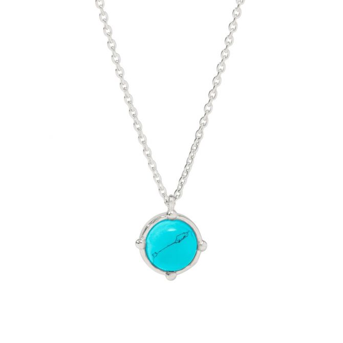 Julie Vos Honeybee Solitaire Necklace, Turquoise Blue and Silver