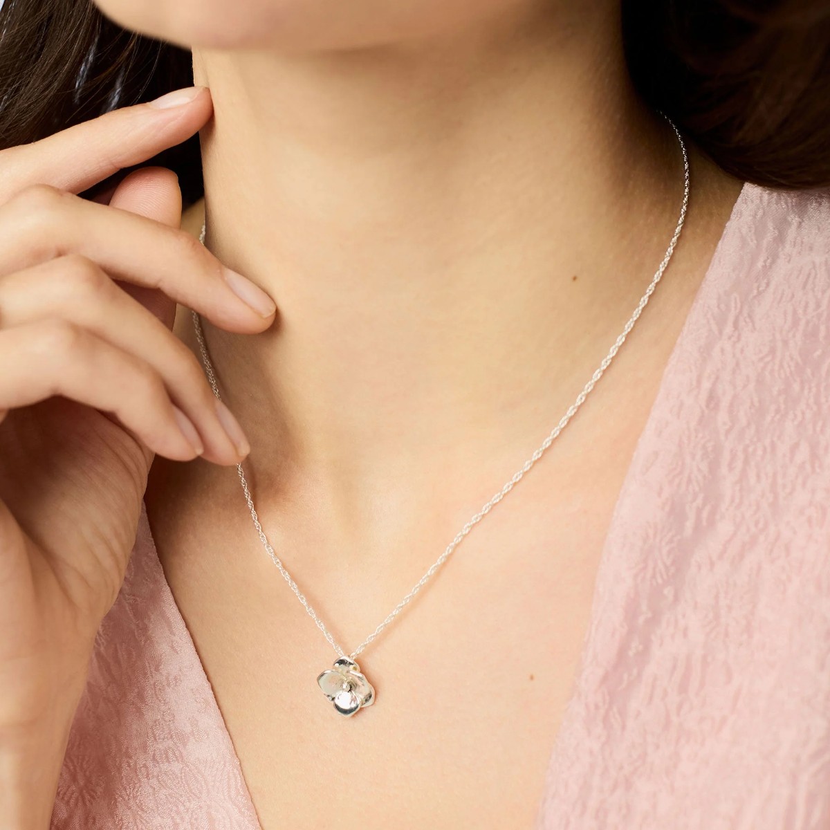 Julie Vos Bloom Delicate Necklace, Silver