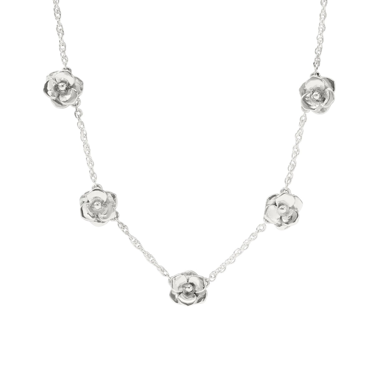 Julie Vos Bloom Delicate Station Necklace, Silver