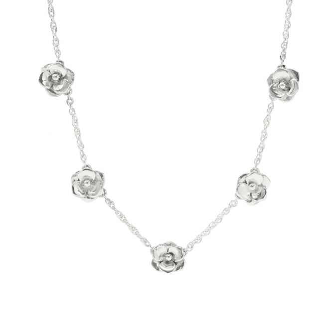 Julie Vos Bloom Delicate Station Necklace, Silver