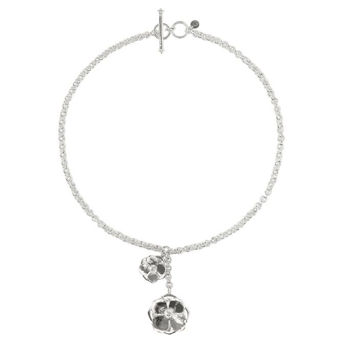 Julie Vos Bloom Lariat Necklace, Silver