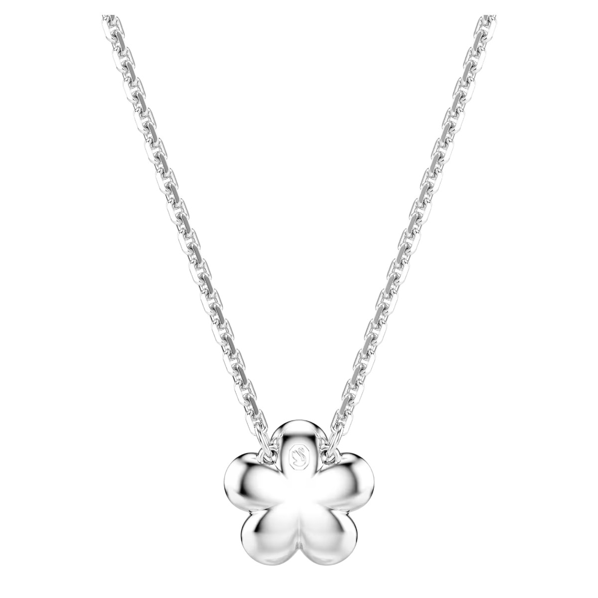 Swarovski Ariana Grande Crystal Pearl Round Cut Flower Pendant Necklace, White and Rhodium Plated