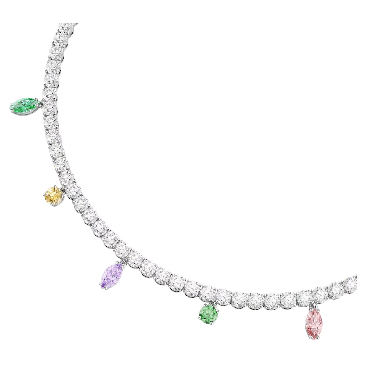 Swarovski Ariana Grande Mixed Cuts Necklace, Multicolor and Rhodium Plated