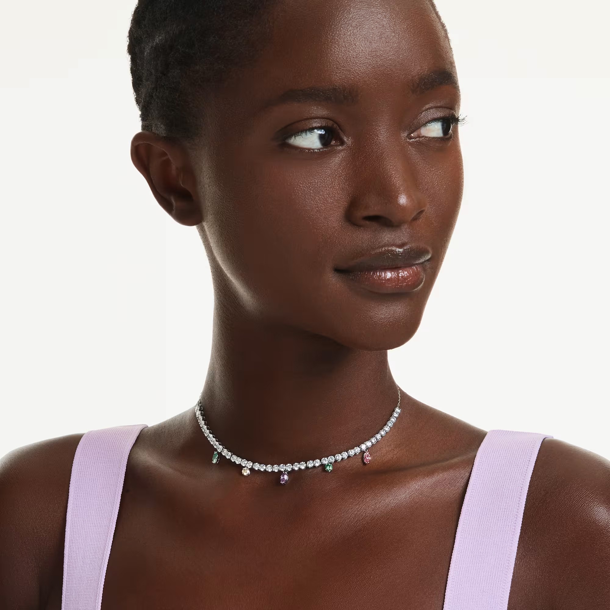 Swarovski Ariana Grande Mixed Cuts Necklace, Multicolor and Rhodium Plated