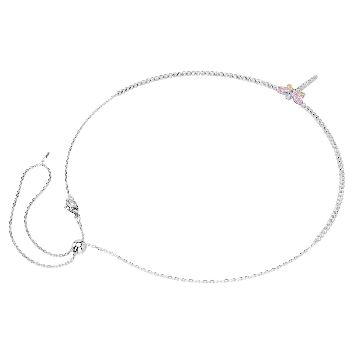 Swarovski Ariana Grande Mixed Cuts Dragonfly Y Pendant Necklace, Multicolored and Rhodium Plated